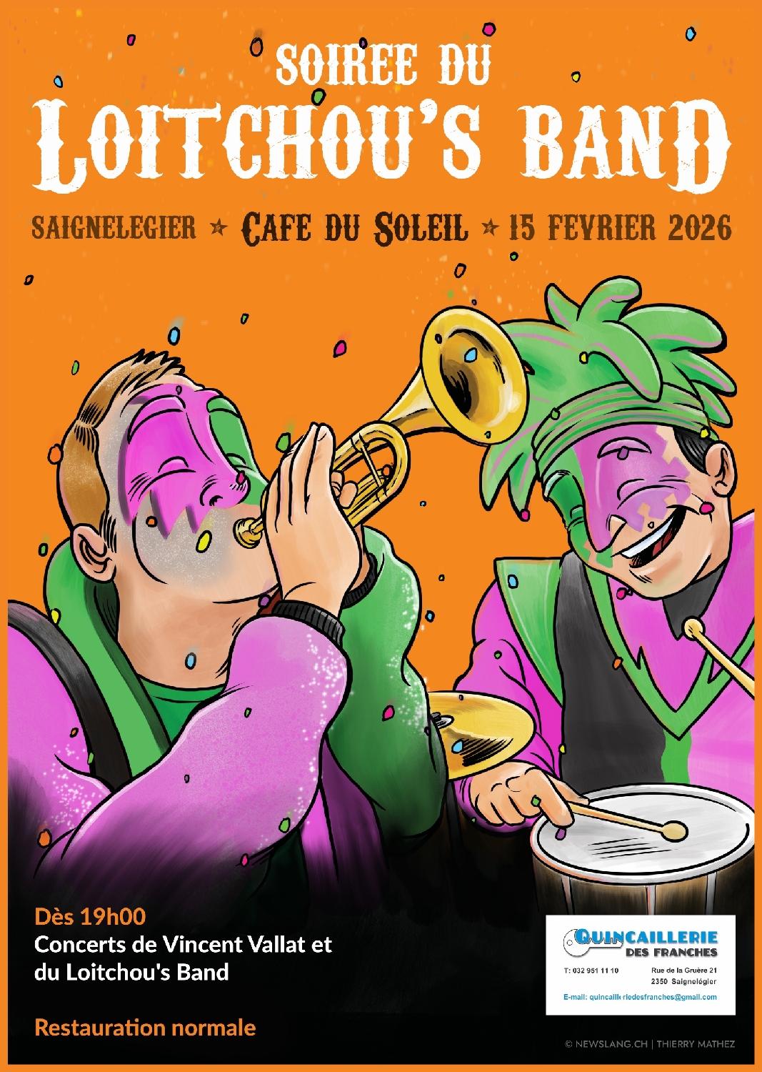 Soirée carnavalesque: concerts du Loitchou’s Band & de Vincent Vallat